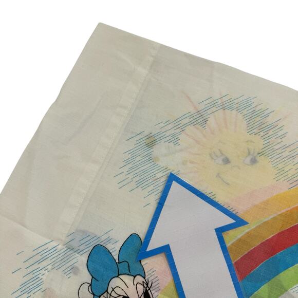 Vintage DISNEY Rainbow Pillowcase Mickey Donald Daisy Standard Size Made in USA - Picture 6 of 7